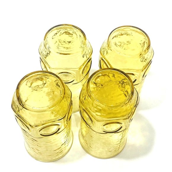 Anchor Hocking Heritage Hill Honey Gold Tumbler Glasses Retro 70s Vintage Boho - Picture 7 of 8